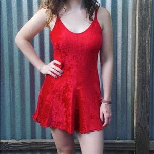 sexy red velvet party dress